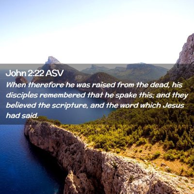 Picture 02 - John 2:22 ASV - When therefore he was raised from the dead, his - Bible Verse Picture