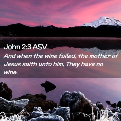 Picture 02 - John 2:3 ASV - And when the wine failed, the mother of Jesus - Bible Verse Picture