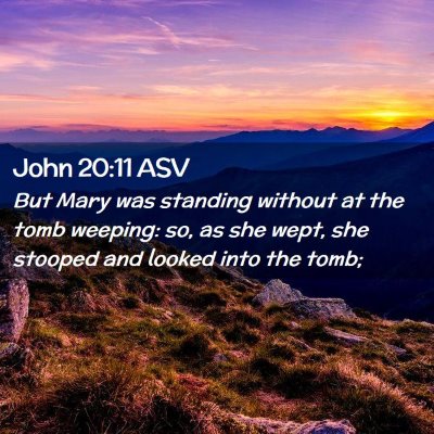 Picture 02 - John 20:11 ASV - But Mary was standing without at the tomb - Bible Verse Picture