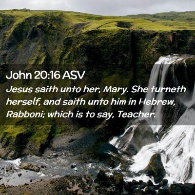 Picture 02 - John 20:16 ASV - Jesus saith unto her, Mary. She turneth herself, - Bible Verse Picture