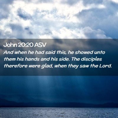 Picture 02 - John 20:20 ASV - And when he had said this, he showed unto them - Bible Verse Picture