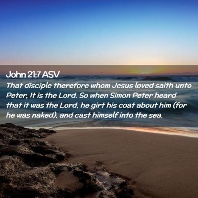 Picture 02 - John 21:7 ASV - That disciple therefore whom Jesus loved saith - Bible Verse Picture