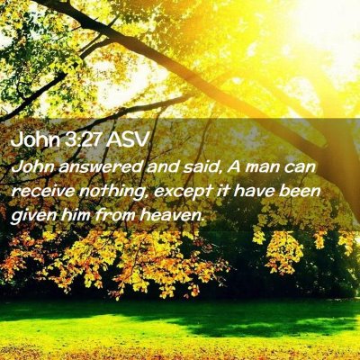 Picture 02 - John 3:27 ASV - John answered and said, A man can receive - Bible Verse Picture