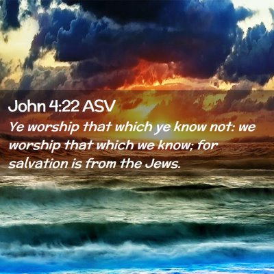 Picture 02 - John 4:22 ASV - Ye worship that which ye know not: we worship - Bible Verse Picture