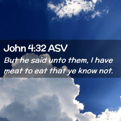 Picture 02 - John 4:32 ASV - But he said unto them, I have meat to eat that ye - Bible Verse Picture