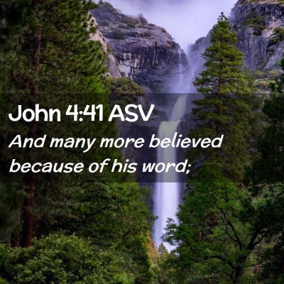 Picture 02 - John 4:41 ASV - And many more believed because of his - Bible Verse Picture