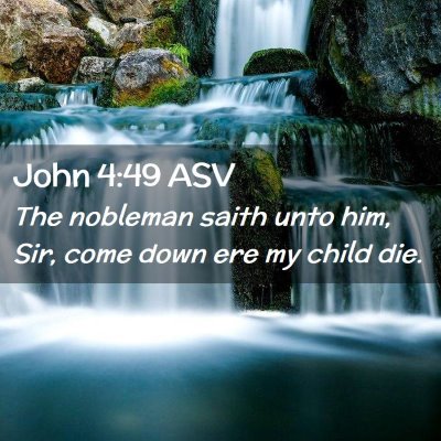 Picture 02 - John 4:49 ASV - The nobleman saith unto him, Sir, come down ere - Bible Verse Picture