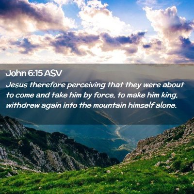 Picture 02 - John 6:15 ASV - Jesus therefore perceiving that they were about - Bible Verse Picture