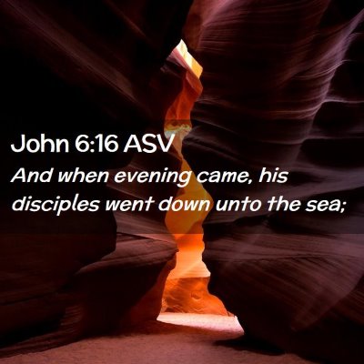 Picture 02 - John 6:16 ASV - And when evening came, his disciples went down - Bible Verse Picture