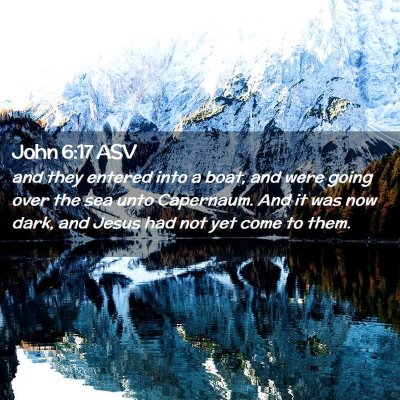 Picture 02 - John 6:17 ASV - and they entered into a boat, and were going over - Bible Verse Picture
