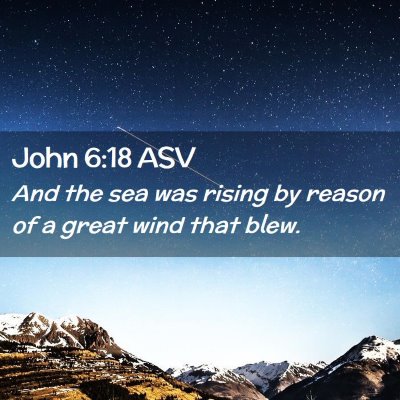 Picture 02 - John 6:18 ASV - And the sea was rising by reason of a great wind - Bible Verse Picture
