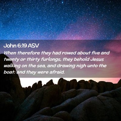 Picture 02 - John 6:19 ASV - When therefore they had rowed about five and - Bible Verse Picture