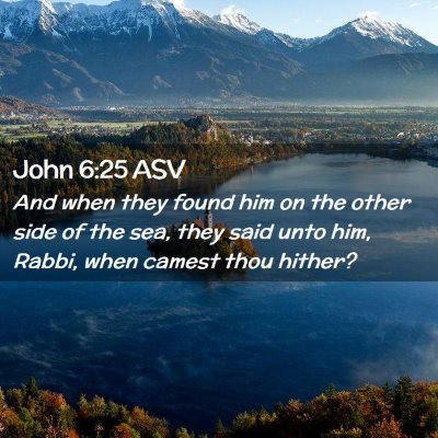 Picture 02 - John 6:25 ASV - And when they found him on the other side of the - Bible Verse Picture