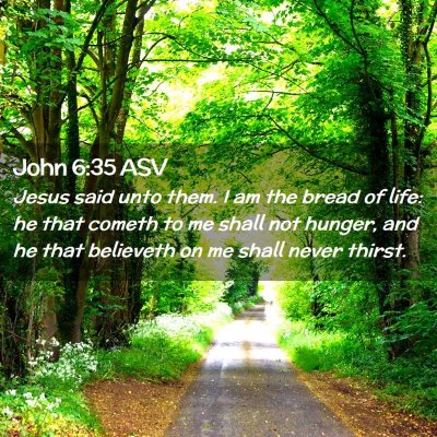 Picture 02 - John 6:35 ASV - Jesus said unto them. I am the bread of life: he - Bible Verse Picture