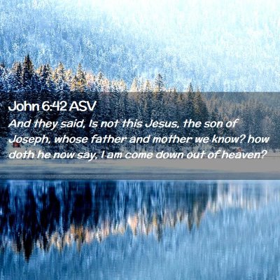 Picture 02 - John 6:42 ASV - And they said, Is not this Jesus, the son of - Bible Verse Picture