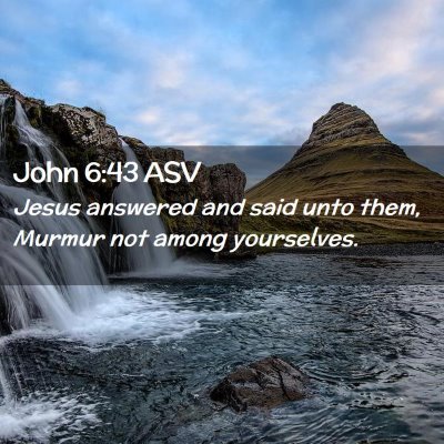Picture 02 - John 6:43 ASV - Jesus answered and said unto them, Murmur not - Bible Verse Picture