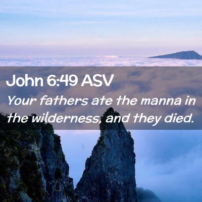 Picture 02 - John 6:49 ASV - Your fathers ate the manna in the wilderness, and - Bible Verse Picture