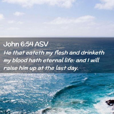 Picture 02 - John 6:54 ASV - He that eateth my flesh and drinketh my blood - Bible Verse Picture