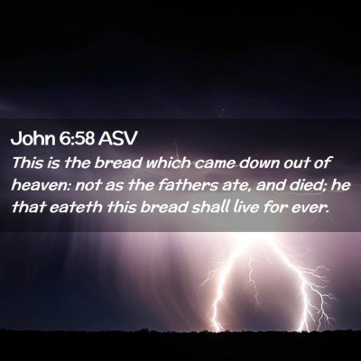 Picture 02 - John 6:58 ASV - This is the bread which came down out of heaven: - Bible Verse Picture