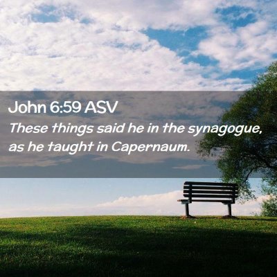 Picture 02 - John 6:59 ASV - These things said he in the synagogue, as he - Bible Verse Picture