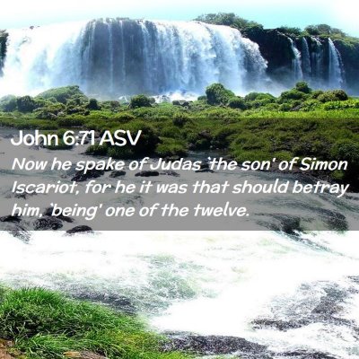 Picture 02 - John 6:71 ASV - Now he spake of Judas `the son' of Simon - Bible Verse Picture