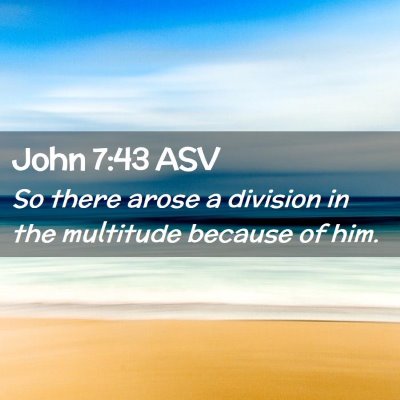 Picture 02 - John 7:43 ASV - So there arose a division in the multitude - Bible Verse Picture