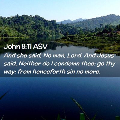 Picture 02 - John 8:11 ASV - And she said, No man, Lord. And Jesus said, - Bible Verse Picture