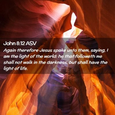 Picture 02 - John 8:12 ASV - Again therefore Jesus spake unto them, saying, I - Bible Verse Picture