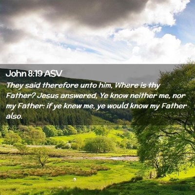 Picture 02 - John 8:19 ASV - They said therefore unto him, Where is thy - Bible Verse Picture