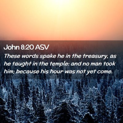Picture 02 - John 8:20 ASV - These words spake he in the treasury, as he - Bible Verse Picture