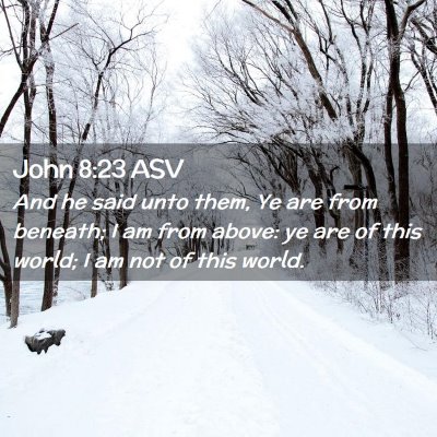 Picture 02 - John 8:23 ASV - And he said unto them, Ye are from beneath; I am - Bible Verse Picture