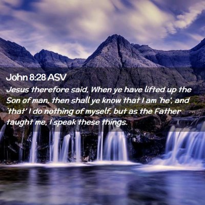 Picture 02 - John 8:28 ASV - Jesus therefore said, When ye have lifted up the - Bible Verse Picture