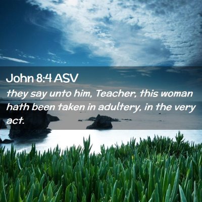 Picture 02 - John 8:4 ASV - they say unto him, Teacher, this woman hath been - Bible Verse Picture