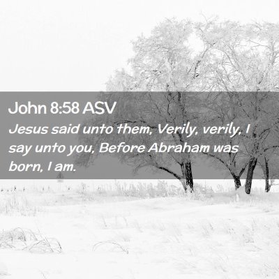 Picture 02 - John 8:58 ASV - Jesus said unto them, Verily, verily, I say unto - Bible Verse Picture