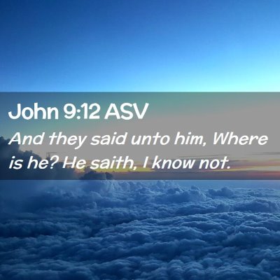 Picture 02 - John 9:12 ASV - And they said unto him, Where is he? He saith, I - Bible Verse Picture