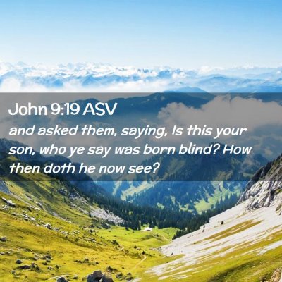 Picture 02 - John 9:19 ASV - and asked them, saying, Is this your son, who ye - Bible Verse Picture