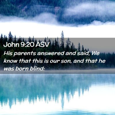 Picture 02 - John 9:20 ASV - His parents answered and said, We know that this - Bible Verse Picture