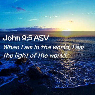 Picture 02 - John 9:5 ASV - When I am in the world, I am the light of the - Bible Verse Picture