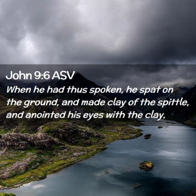 Picture 02 - John 9:6 ASV - When he had thus spoken, he spat on the ground, - Bible Verse Picture