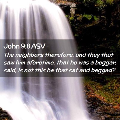Picture 02 - John 9:8 ASV - The neighbors therefore, and they that saw him - Bible Verse Picture