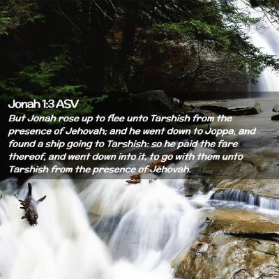 Picture 02 - Jonah 1:3 ASV - But Jonah rose up to flee unto Tarshish from the - Bible Verse Picture