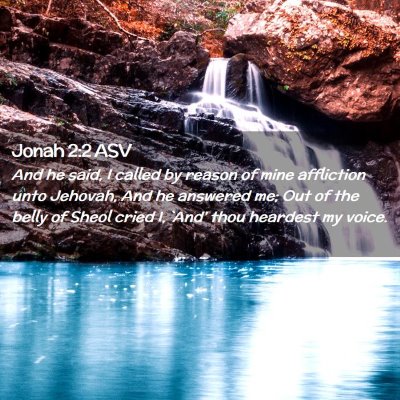 Picture 02 - Jonah 2:2 ASV - And he said, I called by reason of mine - Bible Verse Picture