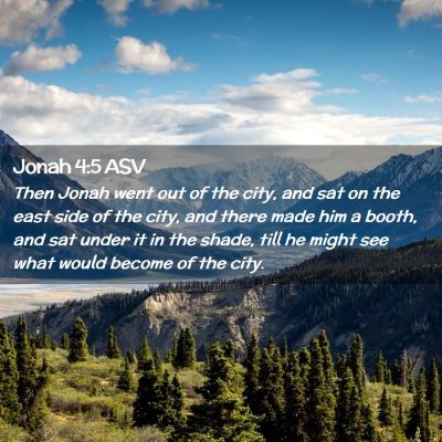 Picture 02 - Jonah 4:5 ASV - Then Jonah went out of the city, and sat on the - Bible Verse Picture