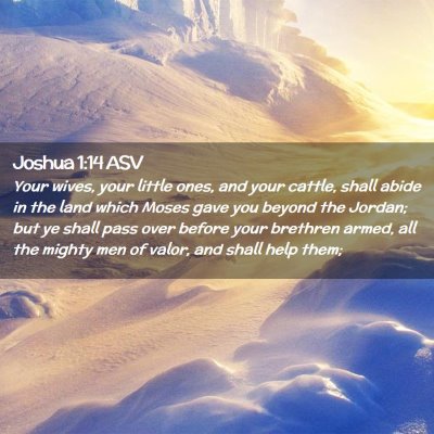 Picture 02 - Joshua 1:14 ASV - Your wives, your little ones, and your cattle, - Bible Verse Picture