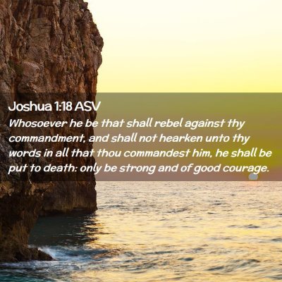 Picture 02 - Joshua 1:18 ASV - Whosoever he be that shall rebel against thy - Bible Verse Picture