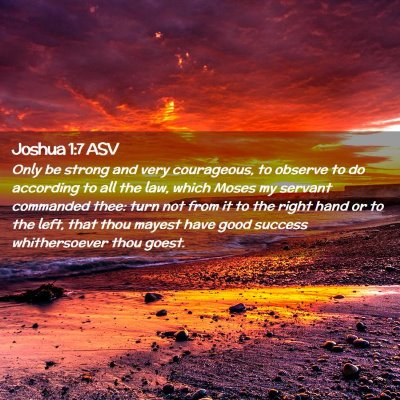 Picture 02 - Joshua 1:7 ASV - Only be strong and very courageous, to observe to - Bible Verse Picture
