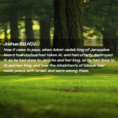 Picture 02 - Joshua 10:1 ASV - Now it came to pass, when Adoni-zedek king of - Bible Verse Picture