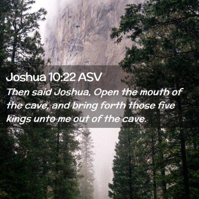 Picture 02 - Joshua 10:22 ASV - Then said Joshua, Open the mouth of the cave, and - Bible Verse Picture