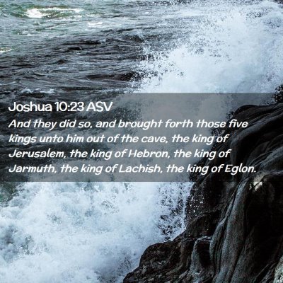 Picture 02 - Joshua 10:23 ASV - And they did so, and brought forth those five - Bible Verse Picture