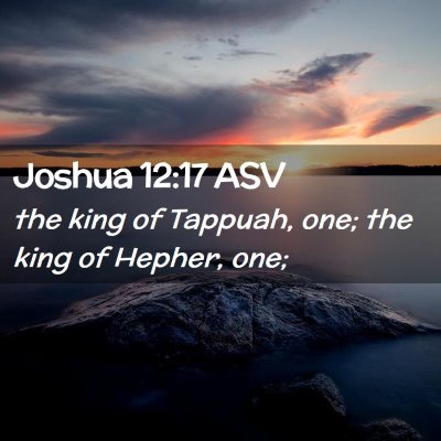 Picture 02 - Joshua 12:17 ASV - the king of Tappuah, one; the king of Hepher, - Bible Verse Picture